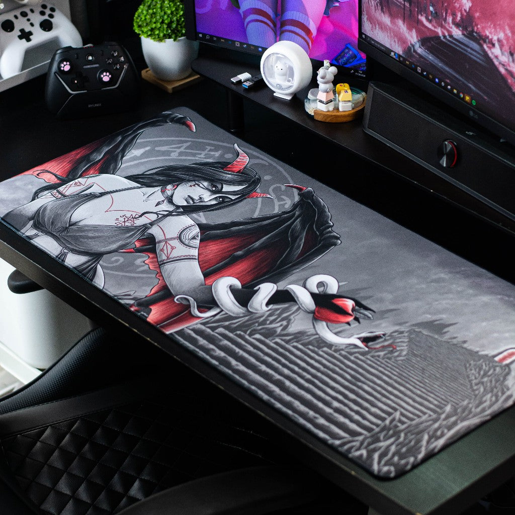 Galatix X Ahdiyat Lilith Limited Edition Mouse Pad Waterproof Mousepad Gaming Deskmat Aesthetics 40x90 cm x4mm
