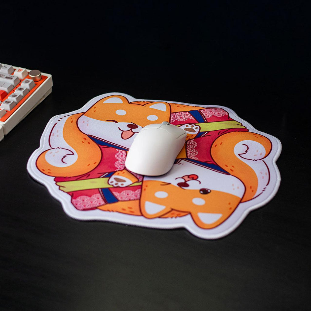 Galatix Hagu Mousepad Waterproof 35x35cm Shiba Inu Mouse Pad Gambar Anjing Dog Kucing Cat Lucu