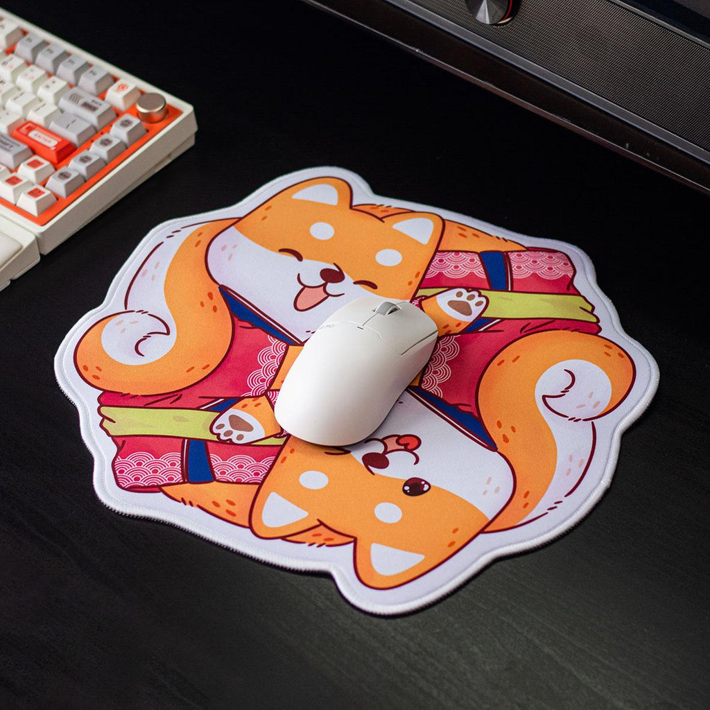 Galatix Hagu Mousepad Waterproof 35x35cm Shiba Inu Mouse Pad Gambar Anjing Dog Kucing Cat Lucu