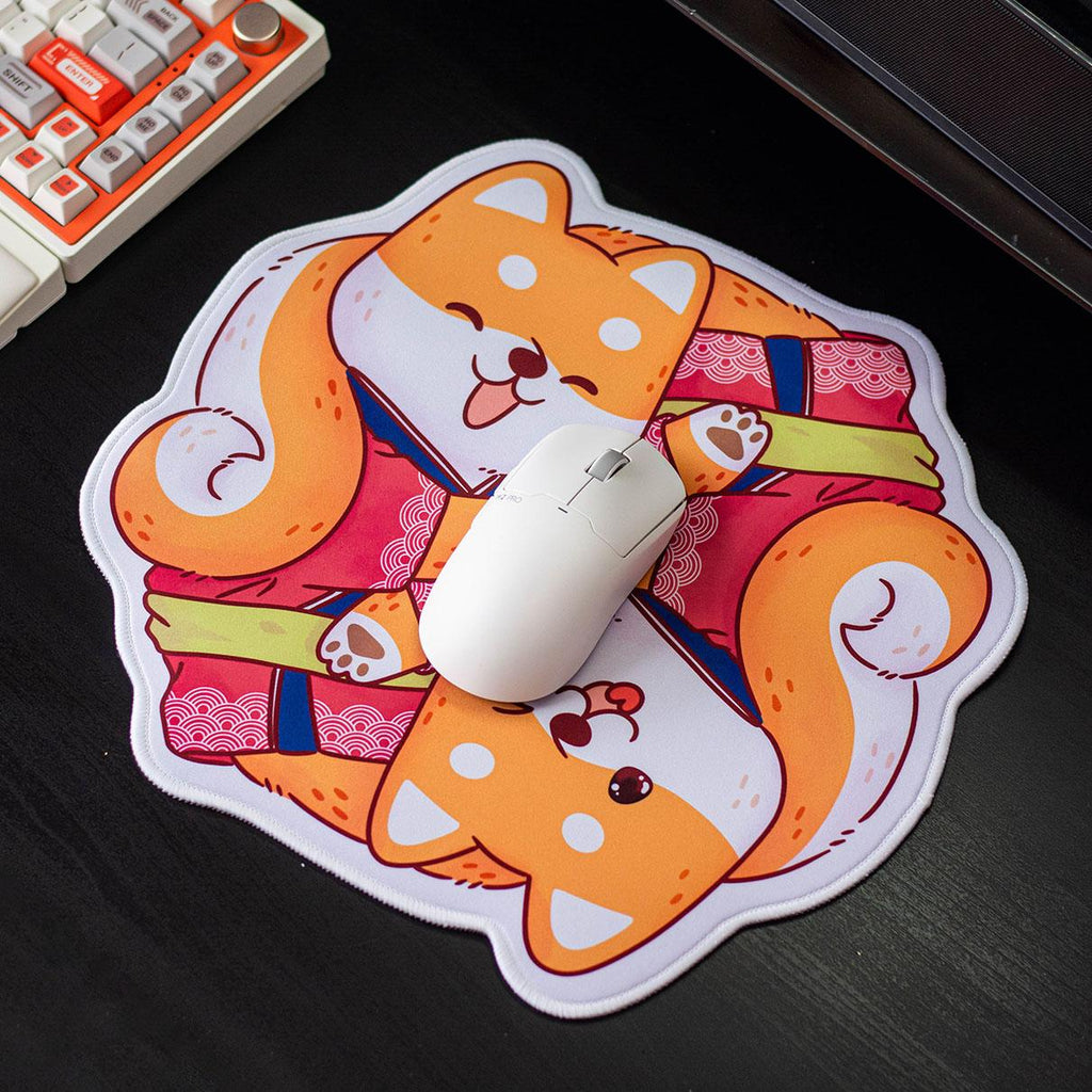 Galatix Hagu Mousepad Waterproof 35x35cm Shiba Inu Mouse Pad Gambar Anjing Dog Kucing Cat Lucu