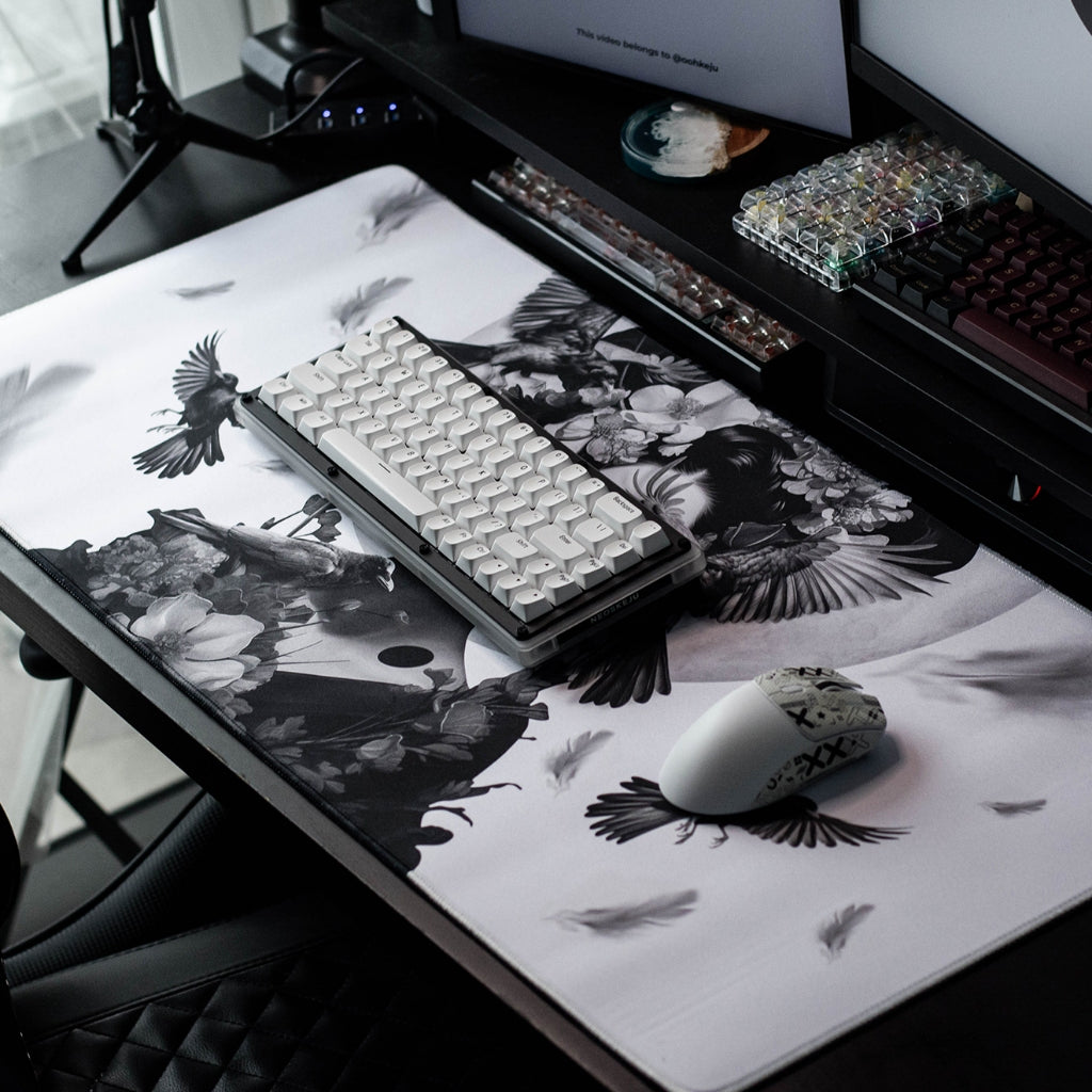 Galatix Yatagarasu Mouse Pad Jepang Waterproof Deskmat Aeesthetics Gaming Mousepad XL XXL 40x90cm x 4mm