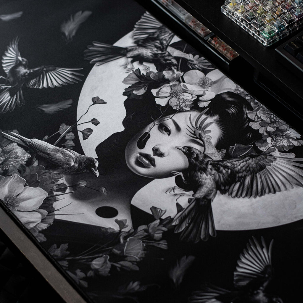 Galatix Yatagarasu Mouse Pad Jepang Waterproof Deskmat Aeesthetics Gaming Mousepad XL XXL 40x90cm x 4mm