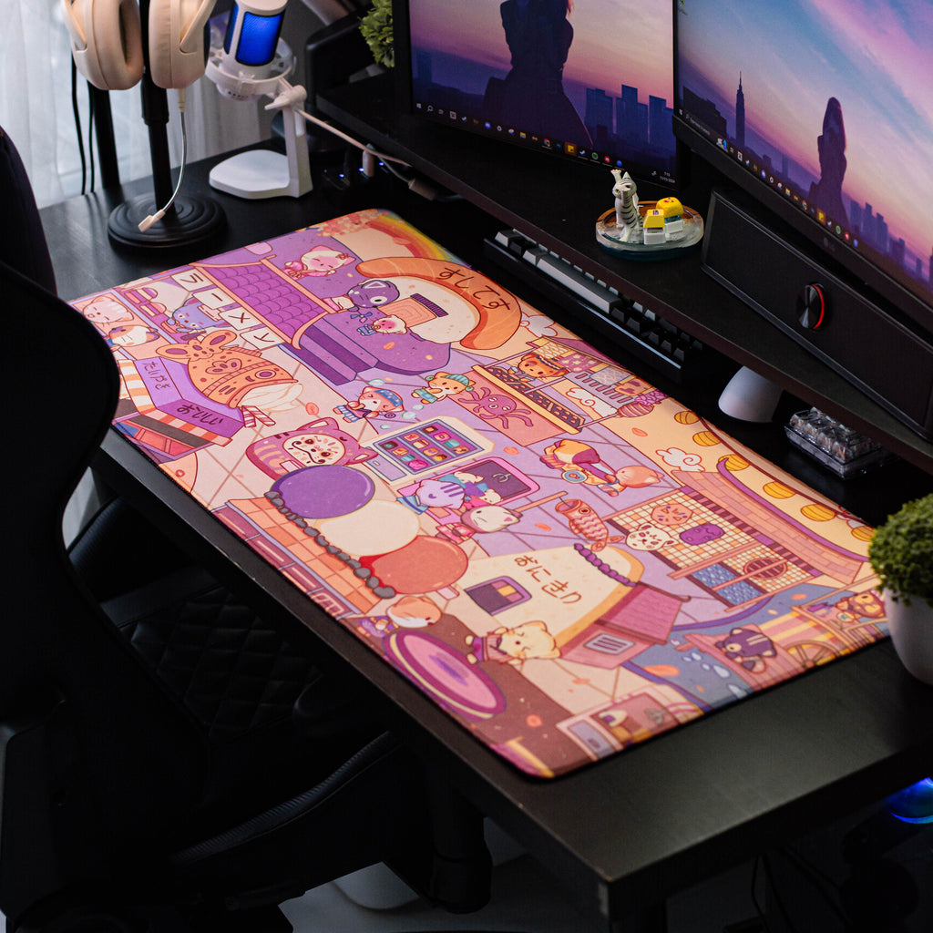 Galatix Cat Land Limited Mousepad Waterproof Deskmat Cute Motif Kucing 40x90cm x4mm Mouse Pad Aesthetics