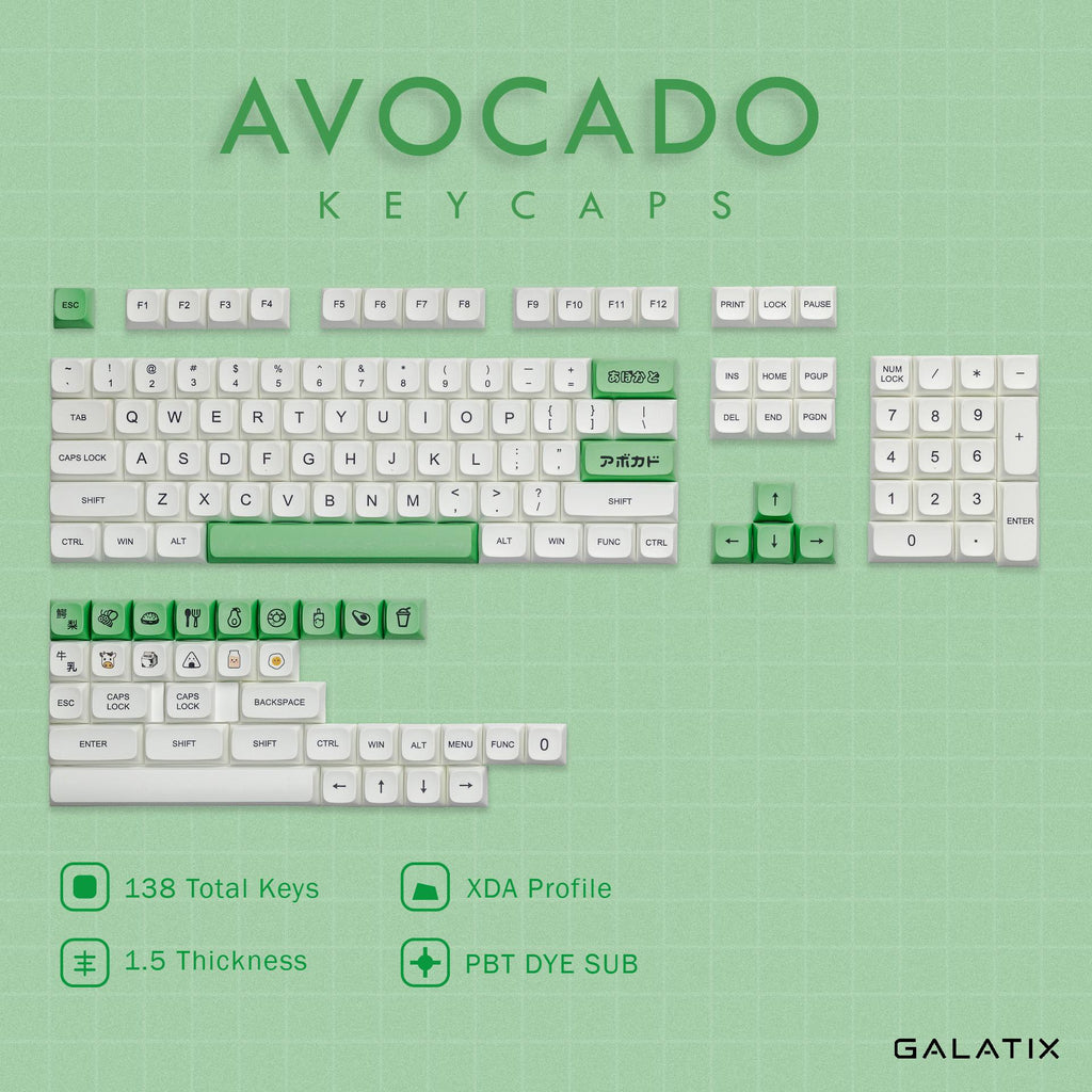 Galatix XDA Keycaps Banyak Motif PBT Dye Sub Material Keycap For Mechanical Keyboard