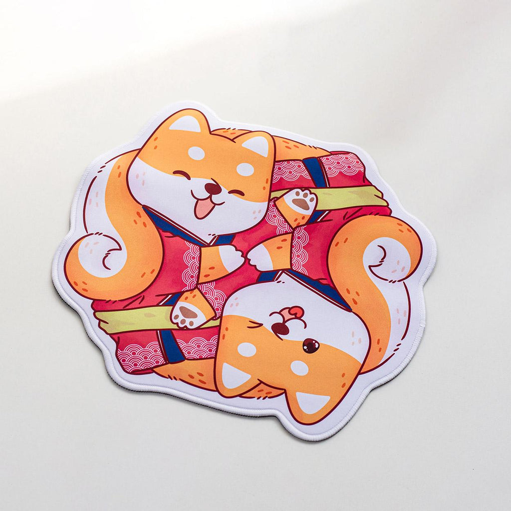Galatix Hagu Mousepad Waterproof 35x35cm Shiba Inu Mouse Pad Gambar Anjing Dog Kucing Cat Lucu