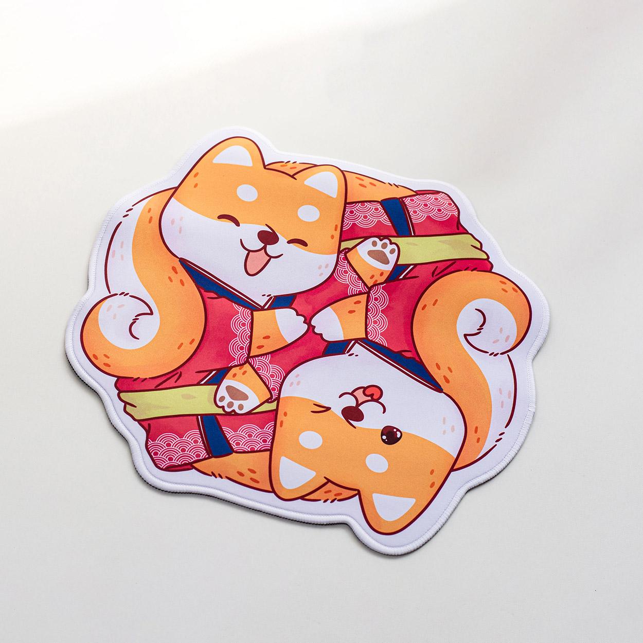 Galatix Hagu Mousepad Waterproof 35x35cm Shiba Inu Mouse Pad Gambar Anjing Dog Kucing Cat Lucu