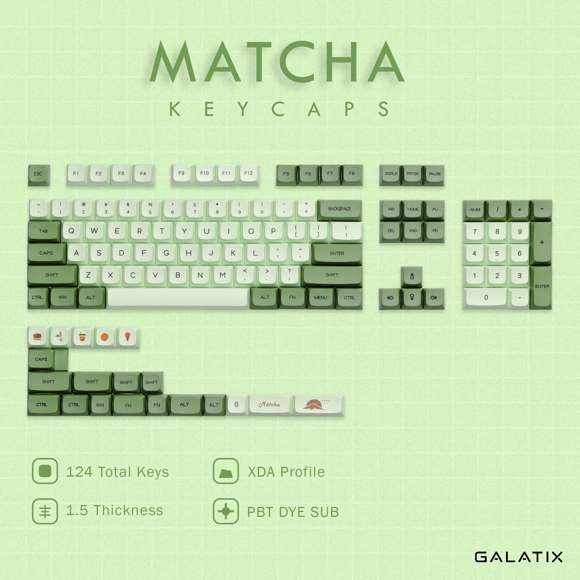 Galatix XDA Keycaps Banyak Motif PBT Dye Sub Material Keycap For Mechanical Keyboard