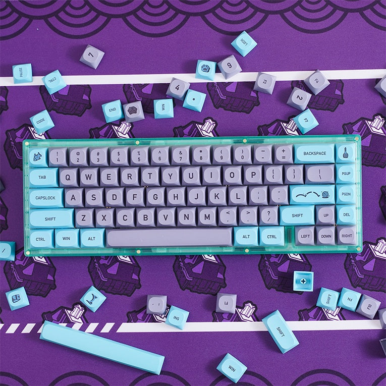 Galatix Purpel Cat Keycaps MA Profile PBT Material For Mechanical Keyboard 125 Key Set