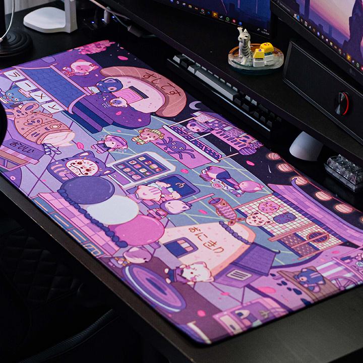 Galatix Cat Land Limited Mousepad Waterproof Deskmat Cute Motif Kucing 40x90cm x4mm Mouse Pad Aesthetics