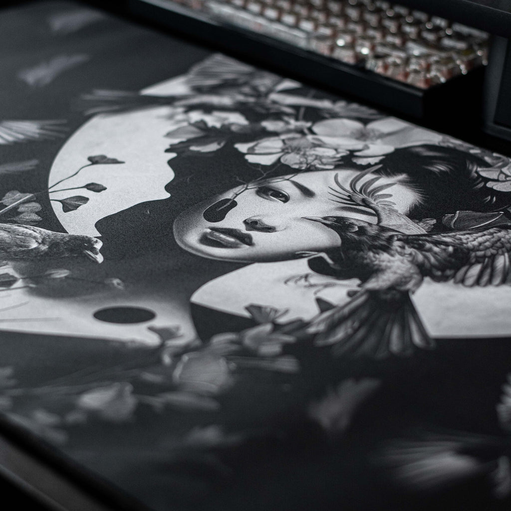 Galatix Yatagarasu Mouse Pad Jepang Waterproof Deskmat Aeesthetics Gaming Mousepad XL XXL 40x90cm x 4mm